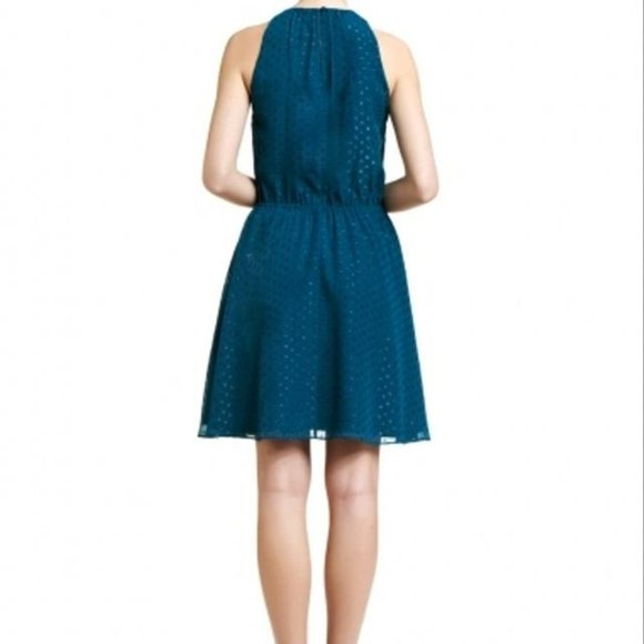 Erin Fetherston Teal Shirred Neck Sheath Bnwt Orig Price Cocktail Dress - Picture 9 of 9